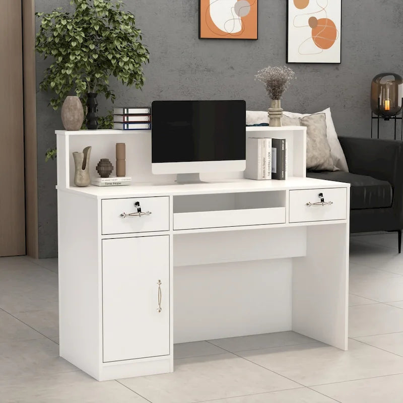 Comptoir de réception moderne avec éclairage décoratif