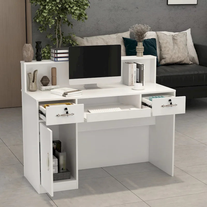 Comptoir de réception moderne avec éclairage décoratif
