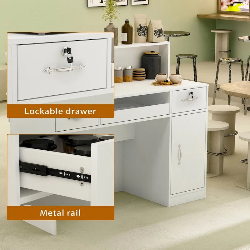 Comptoir de réception moderne avec éclairage décoratif