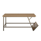 Table basse moderne du milieu du siècle avec étagère latérale