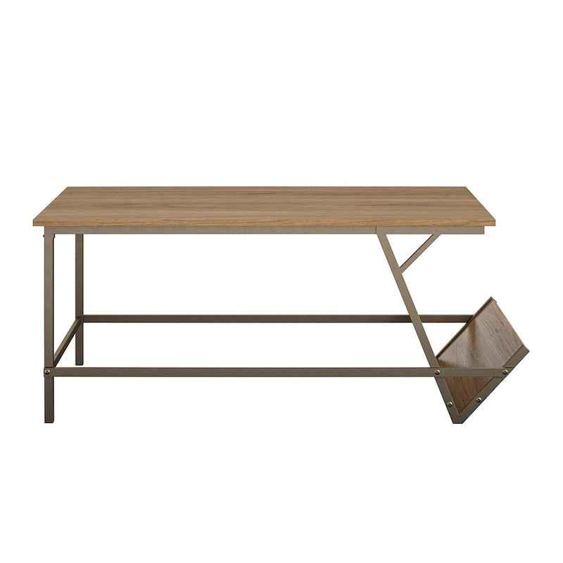 Table basse moderne du milieu du siècle avec étagère latérale