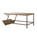 Table basse moderne du milieu du siècle avec étagère latérale