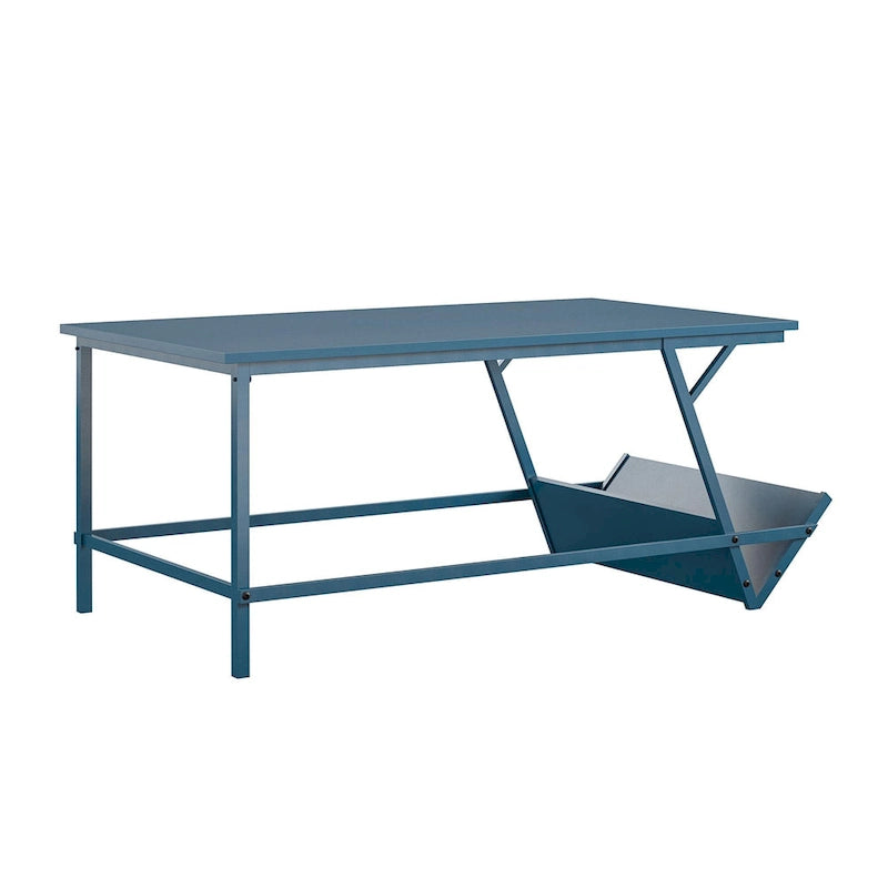 Table basse moderne du milieu du siècle avec étagère latérale