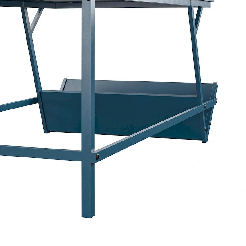 Table basse moderne du milieu du siècle avec étagère latérale