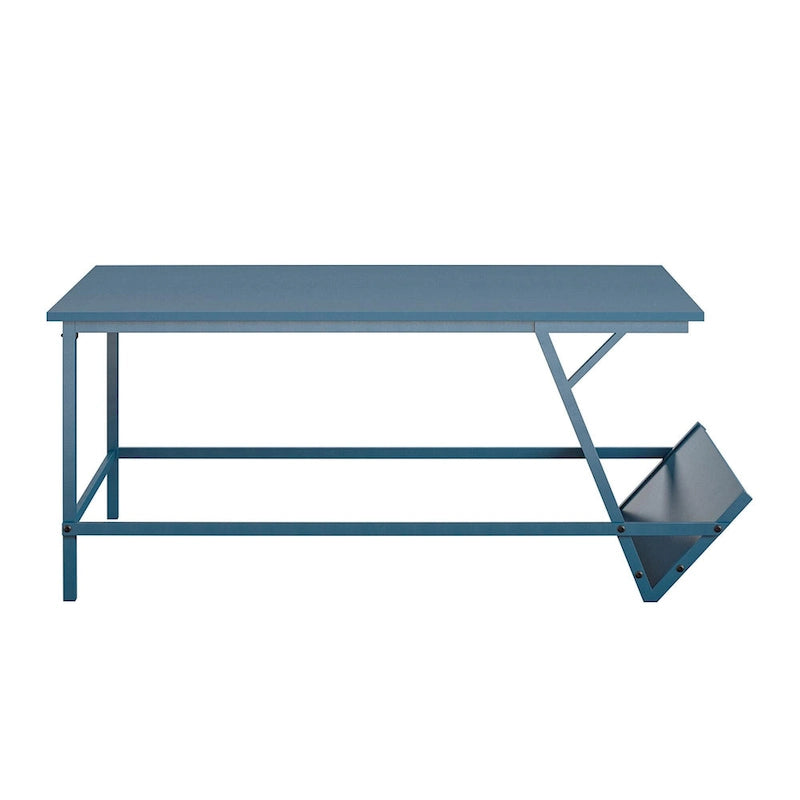 Table basse moderne du milieu du siècle avec étagère latérale