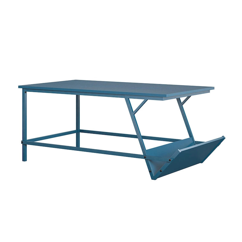 Table basse moderne du milieu du siècle avec étagère latérale