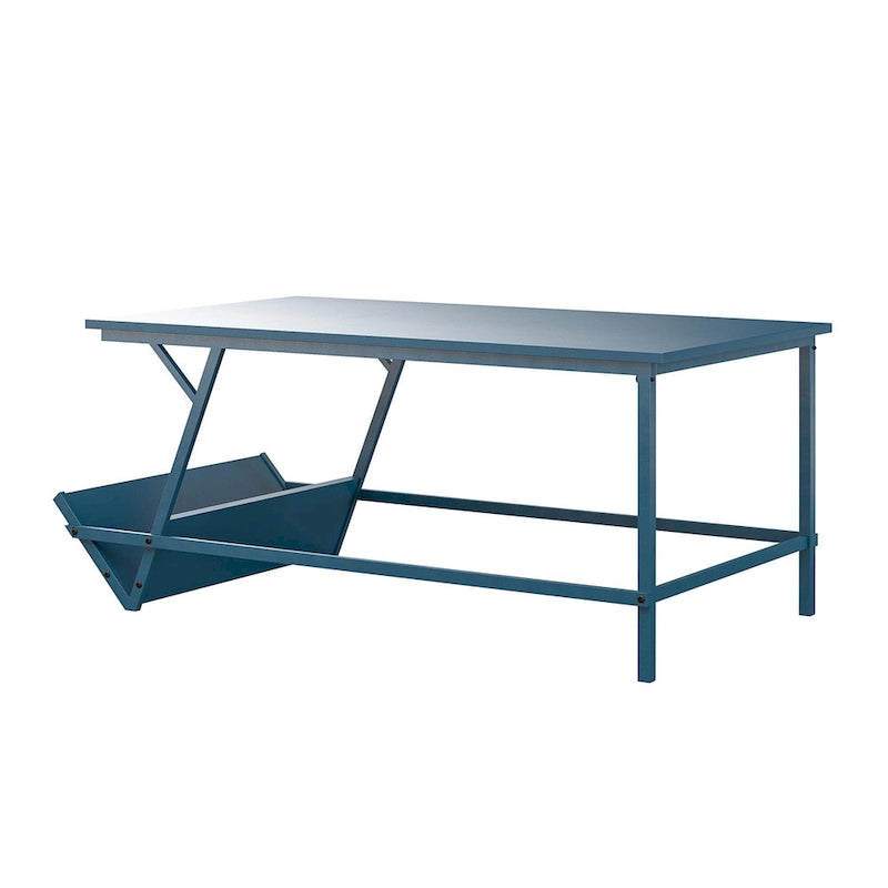 Table basse moderne du milieu du siècle avec étagère latérale