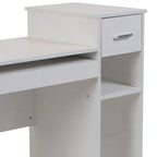 Bureau informatique avec étagères et tiroir