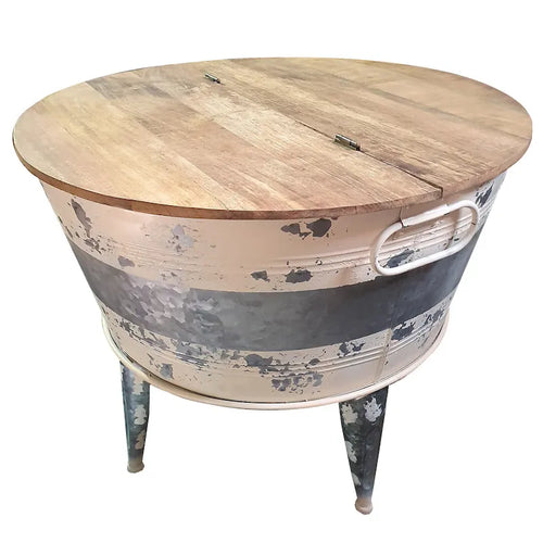 Table basse relevable ronde de 66 cm avec base en fer