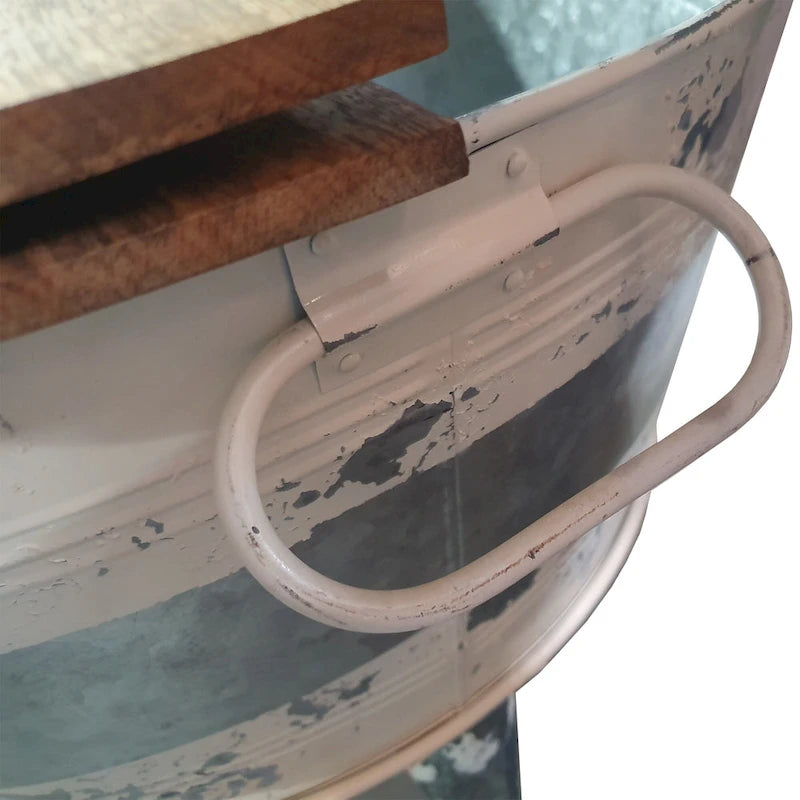 Table basse relevable ronde de 66 cm avec base en fer