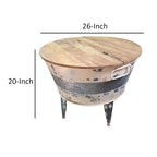 Table basse relevable ronde de 66 cm avec base en fer
