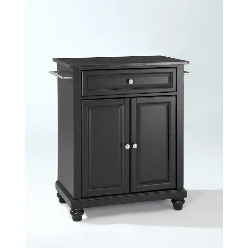 Ilot de cuisine portable avec dessus en granit noir - 18P x 28L x 35H