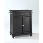 Ilot de cuisine portable avec dessus en granit noir - 18P x 28L x 35H