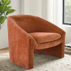 Fauteuil d'appoint rembourré de style tonneau
