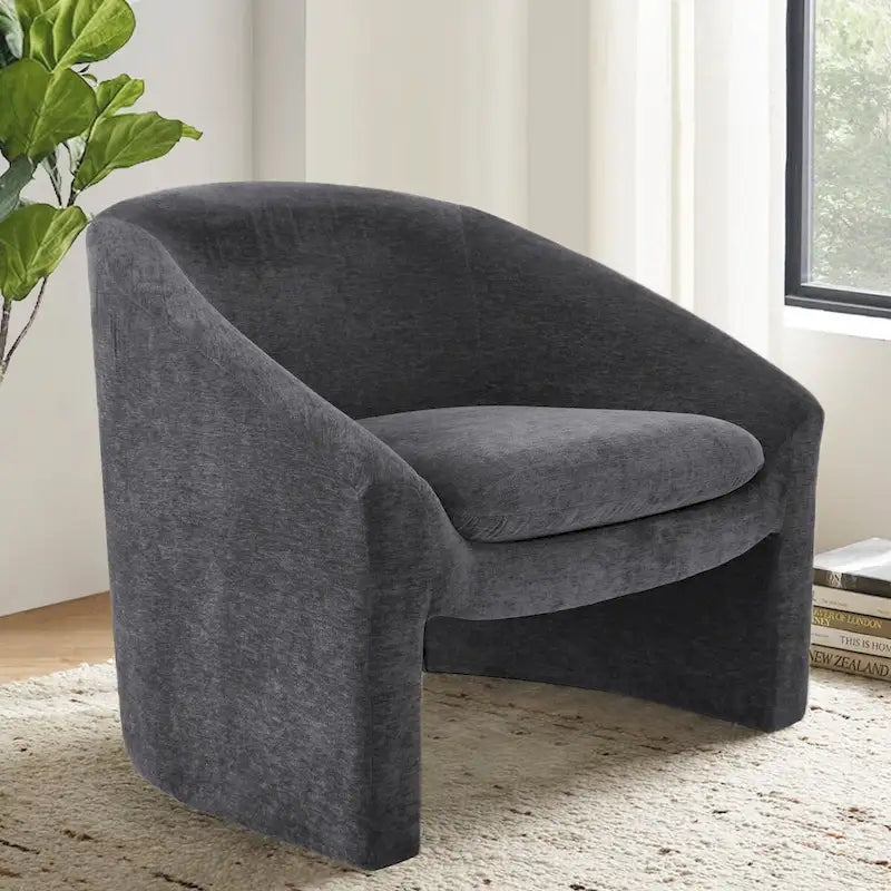 Fauteuil d'appoint rembourré de style tonneau