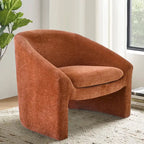 Fauteuil d'appoint rembourré de style tonneau