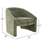 Fauteuil d'appoint rembourré de style tonneau
