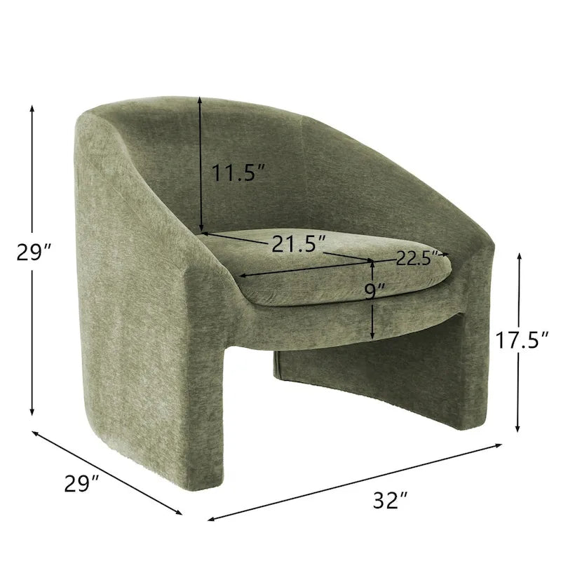 Fauteuil d'appoint rembourré de style tonneau