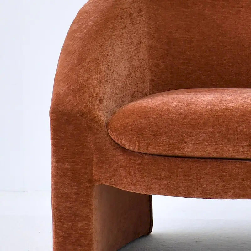Fauteuil d'appoint rembourré de style tonneau