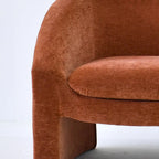 Fauteuil d'appoint rembourré de style tonneau