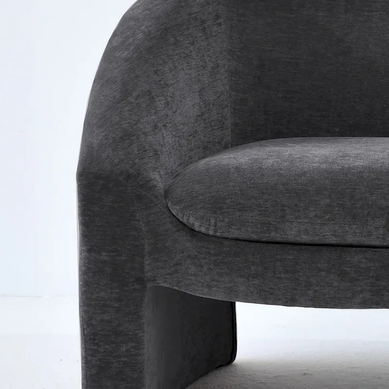 Fauteuil d'appoint rembourré de style tonneau