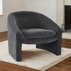 Fauteuil d'appoint rembourré de style tonneau