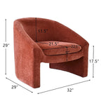 Fauteuil d'appoint rembourré de style tonneau