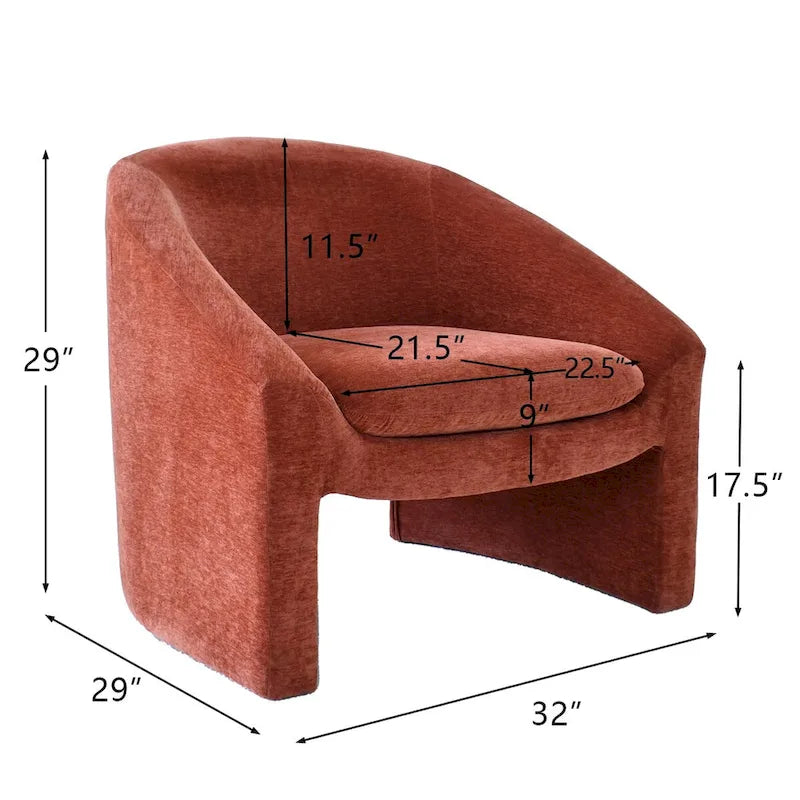 Fauteuil d'appoint rembourré de style tonneau