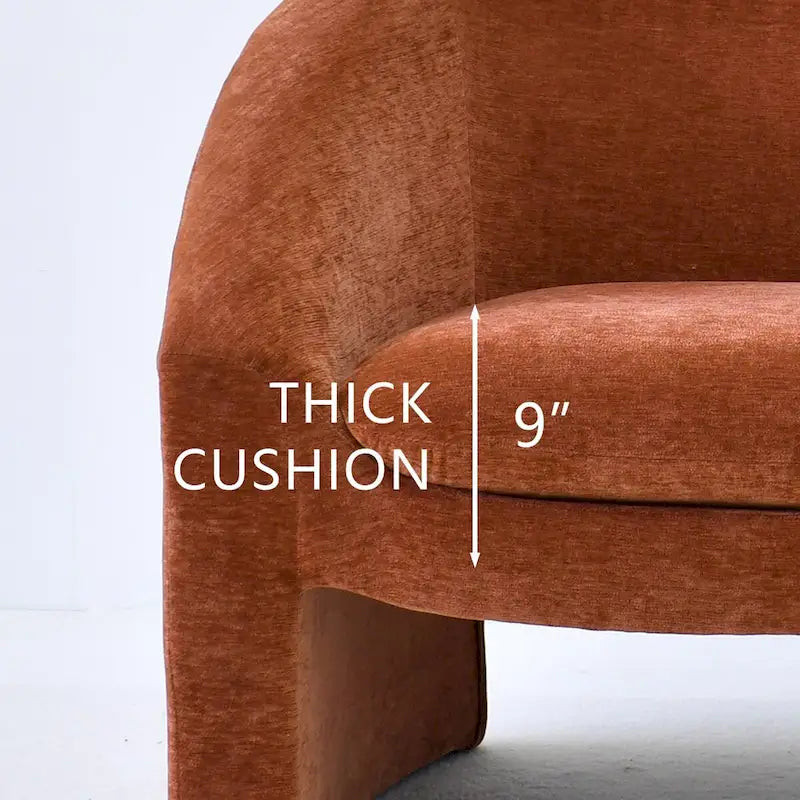 Fauteuil d'appoint rembourré de style tonneau