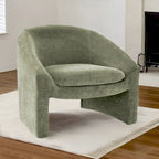 Fauteuil d'appoint rembourré de style tonneau