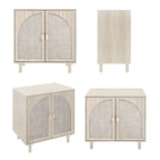 Meuble de rangement bas avec portes en rotin – 75 cm (L) x 40 cm (l) x 80 cm (H)