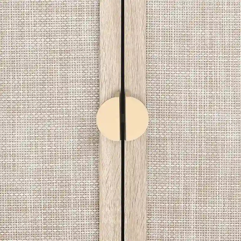 Meuble de rangement bas avec portes en rotin – 75 cm (L) x 40 cm (l) x 80 cm (H)