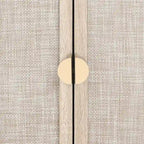 Meuble de rangement bas avec portes en rotin – 75 cm (L) x 40 cm (l) x 80 cm (H)