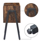 Lot de 2 tables de chevet de style industriel avec étagères de rangement - Marron