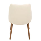 Chaise de salle à manger en similicuir matelassé, couleur noyer et crème