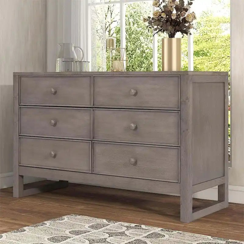 Commode en bois à 6 tiroirs avec rangement