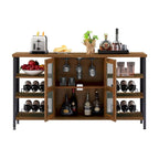 Meuble de bar à vin avec porte-bouteilles et porte-verres, 140 cm (L) x 35 cm (P) x 77 cm (H)