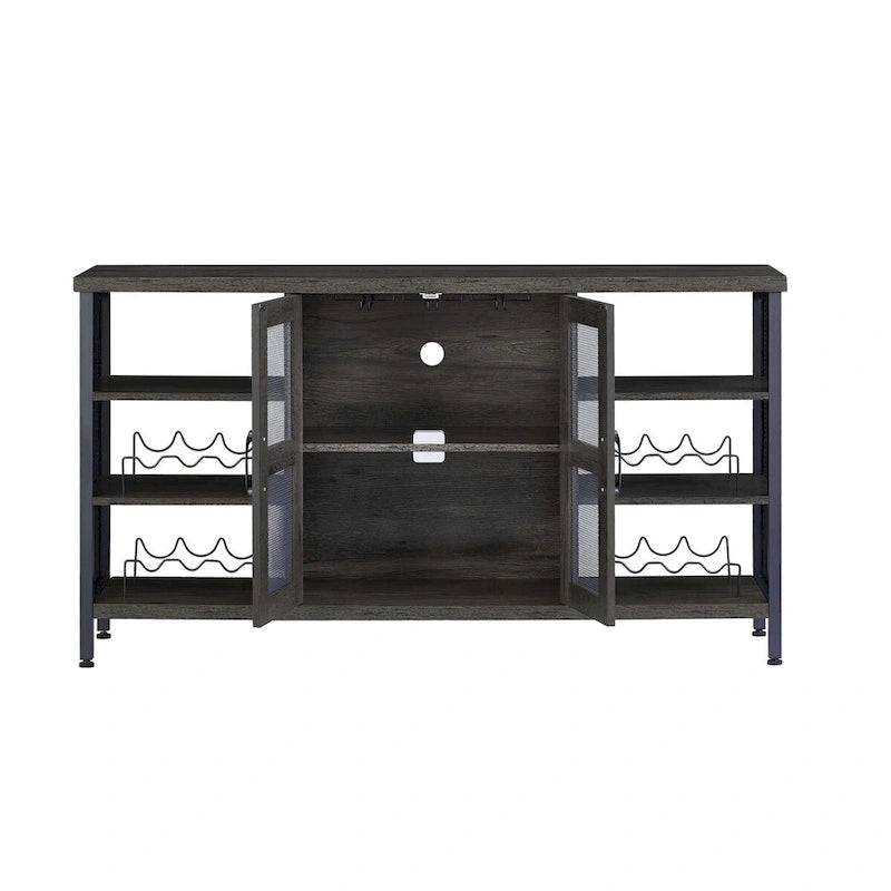 Meuble de bar à vin avec porte-bouteilles et porte-verres, 140 cm (L) x 35 cm (P) x 77 cm (H)