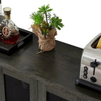 Meuble de bar à vin avec porte-bouteilles et porte-verres, 140 cm (L) x 35 cm (P) x 77 cm (H)