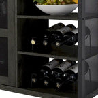 Meuble de bar à vin avec porte-bouteilles et porte-verres, 140 cm (L) x 35 cm (P) x 77 cm (H)