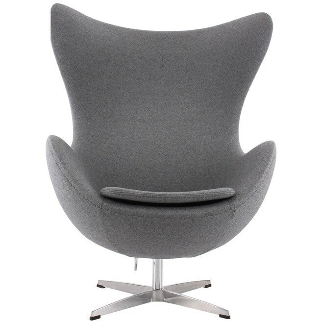 Fauteuil de salon pivotant avec coque ailée