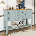 Console avec 4 tiroirs, 2 armoires et une étagère inférieure