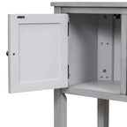 Console avec 4 tiroirs, 2 armoires et une étagère inférieure