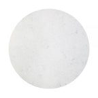 Table à manger ronde de 54 pouces avec plateau aspect marbre et pied central noir