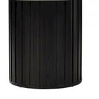 Table à manger ronde de 54 pouces avec plateau aspect marbre et pied central noir