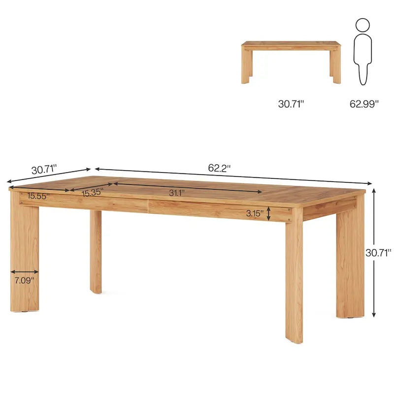 Bureau informatique en bois de 157 cm pour bureau à domicile