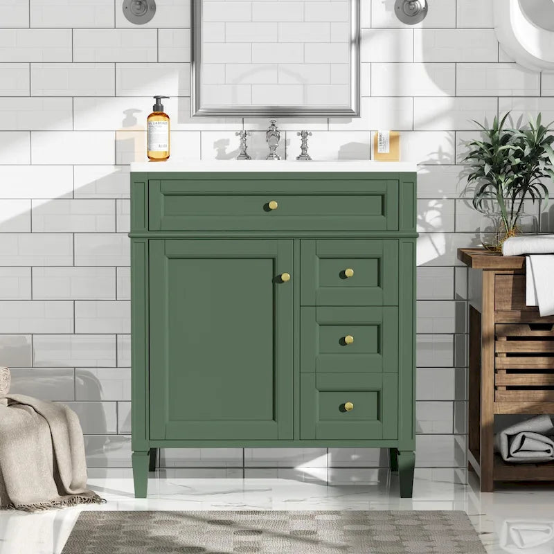 Meuble-lavabo de salle de bain de 30 pouces avec lavabo et armoire de rangement