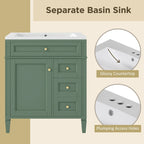 Meuble-lavabo de salle de bain de 30 pouces avec lavabo et armoire de rangement