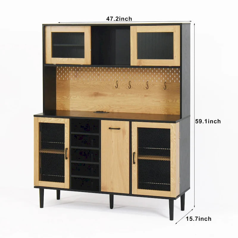 Meuble de rangement de cuisine avec casier à vin