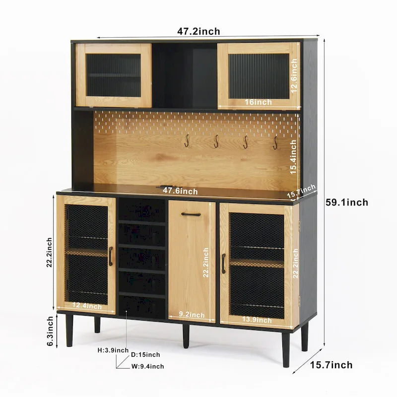 Meuble de rangement de cuisine avec casier à vin